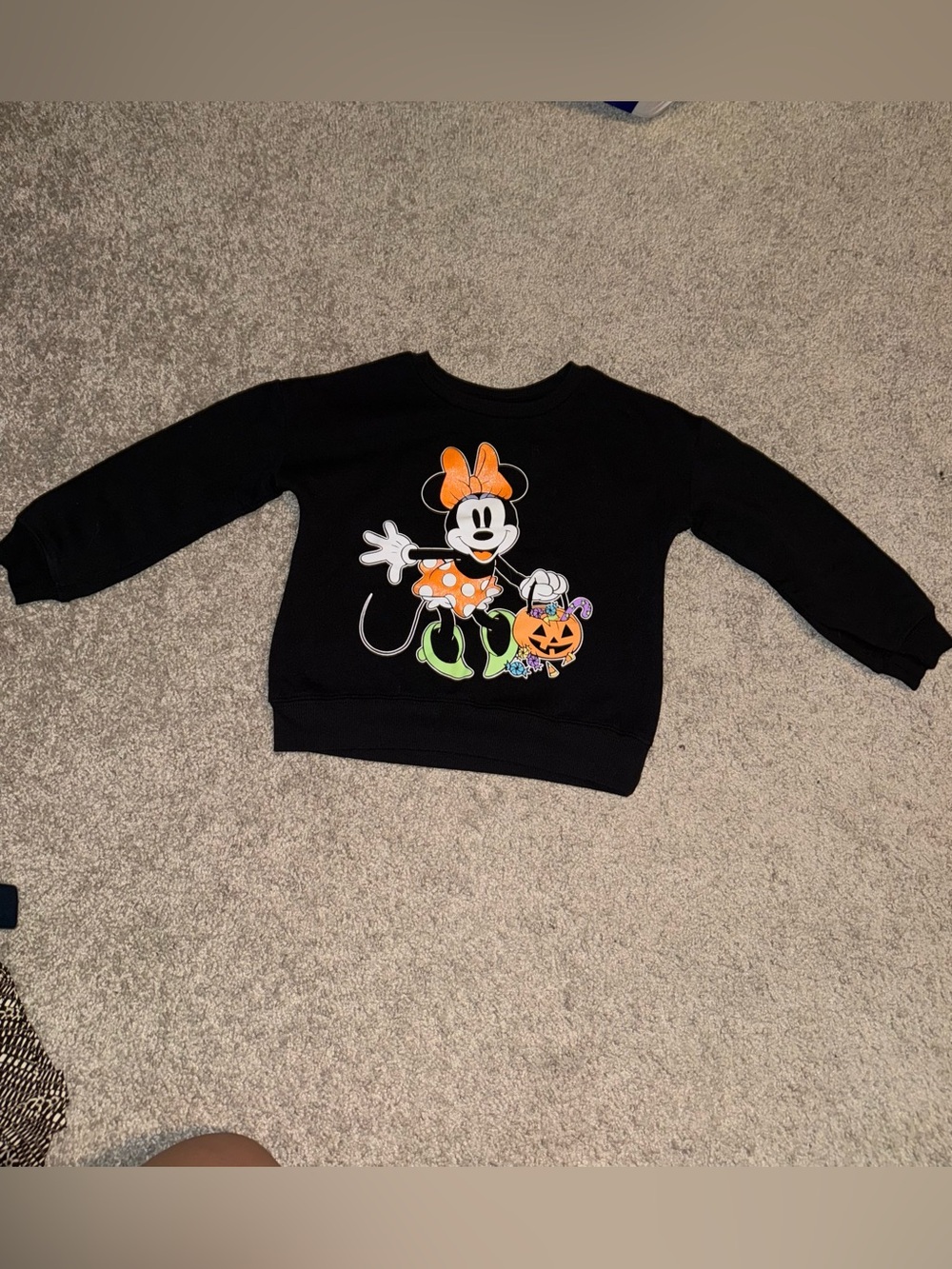 Girls toddler Minnie Mouse Halloween Black Long Sleeve Sweatshirt